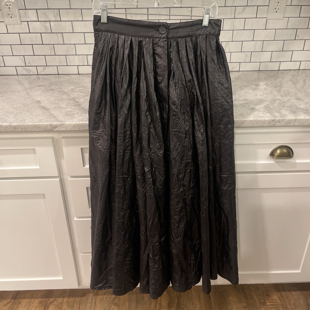 Ivan Grundahl Copenhagen Skirt Womens Small Black Full Pleated Crinkled